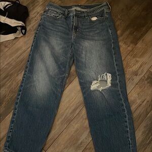 Distressed Blue Jeans